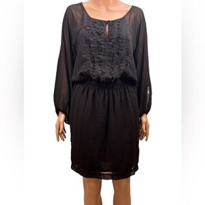 Max Studio Specialty Chic Black Long Sleeve Dress Medium